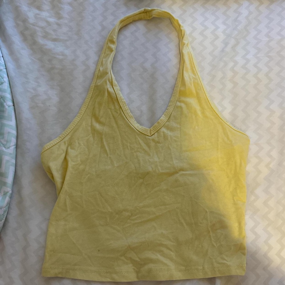Essentials Yellow Halter Tank Top